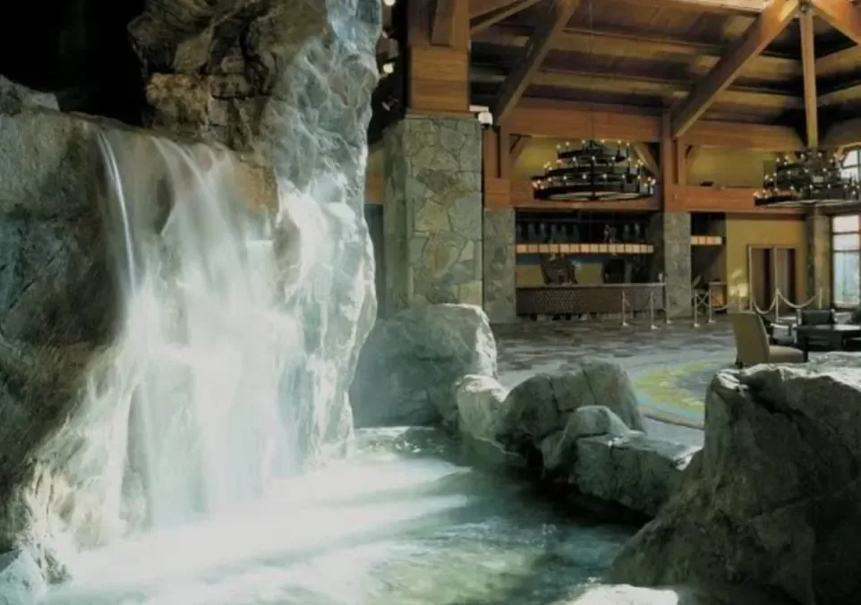Resort building among trees