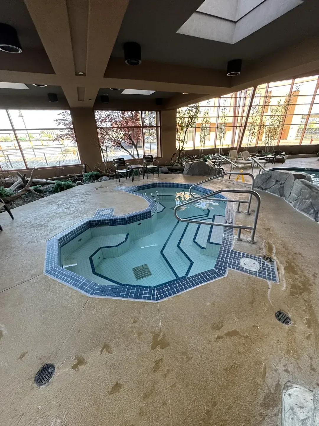 Waterfront resort building